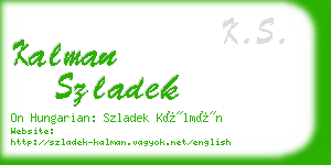 kalman szladek business card